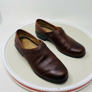 Ariat Bootie Clog Shoes 9 Brown Leather Slip On Western Cowboy Distressed Heel